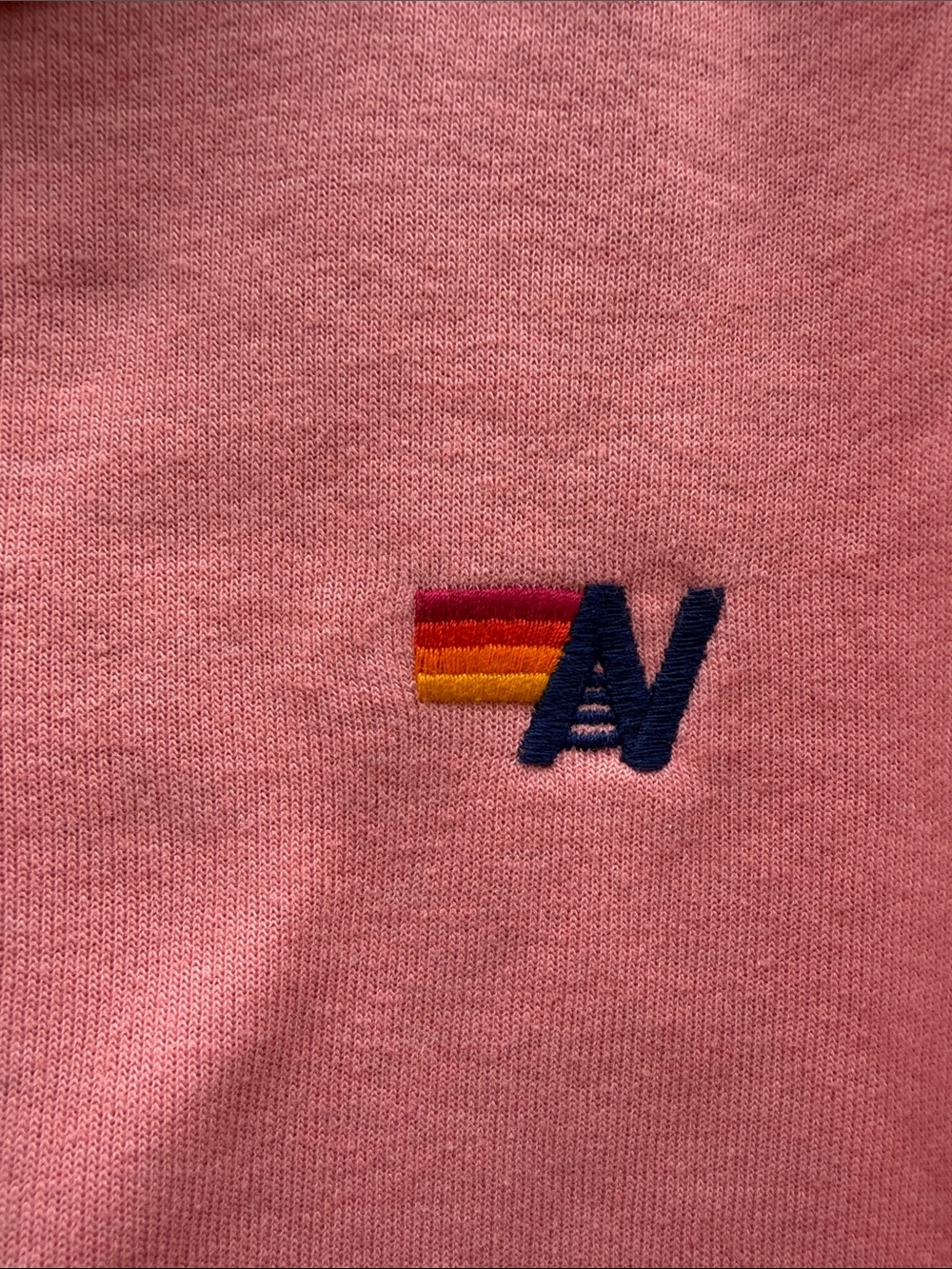 Aviator Nation Pink Crewneck with Rainbow Shoulder Stripes Size: S - Picture 3 of 9